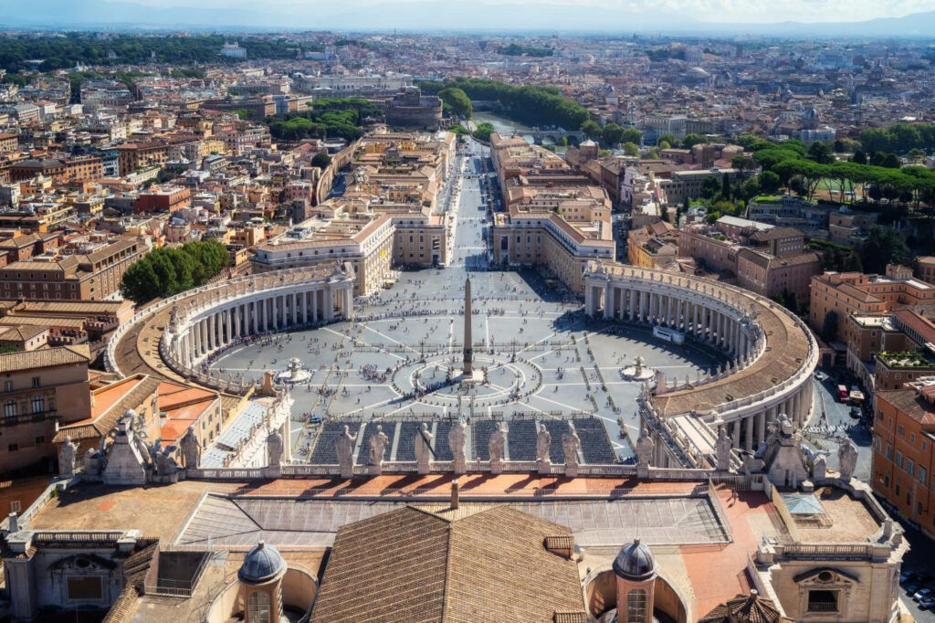 Visit Vatican City & St. Peter's Basilica – Rome Travel Guide Aerial view of St. Peter's Square and Vatican City in Rome Italy